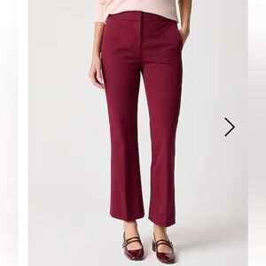 J Crew Factory Petite Kelsey Flare Pant in Vintage Burgundy Red 10P